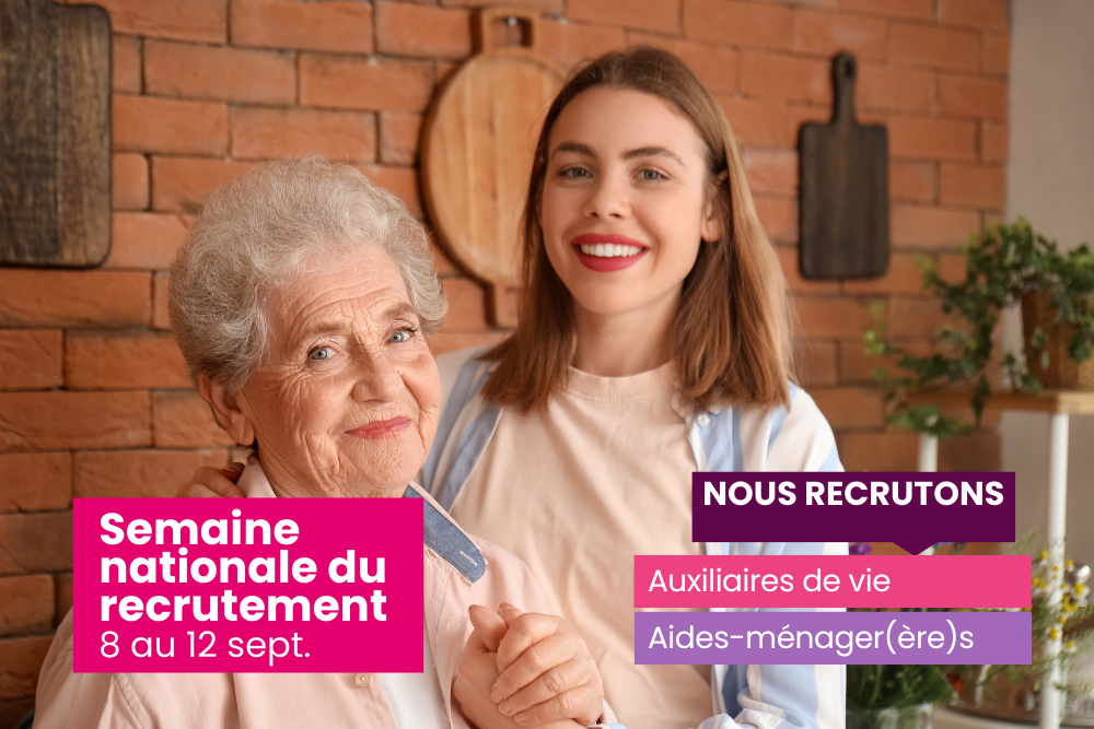Semaine Nationale du Recrutement ONELA aide ménagère auxiliaire de vie personnes âgées