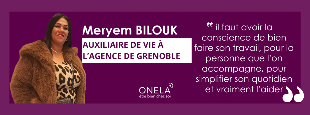 portrait de collaboratrice auxiliaire de vie ONELA agence Grenoble
